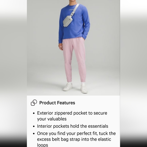 BNWT Lululemon Everywhere 1L Belt Bag - Silver Drop/White - Picture 9 of 9